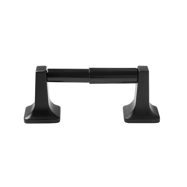 Juego de accesorios decorativos para baño de 4 piezas en negro mate Seton de Project Source con toallero, soporte para papel higiénico, aro para toalla y gancho para bata