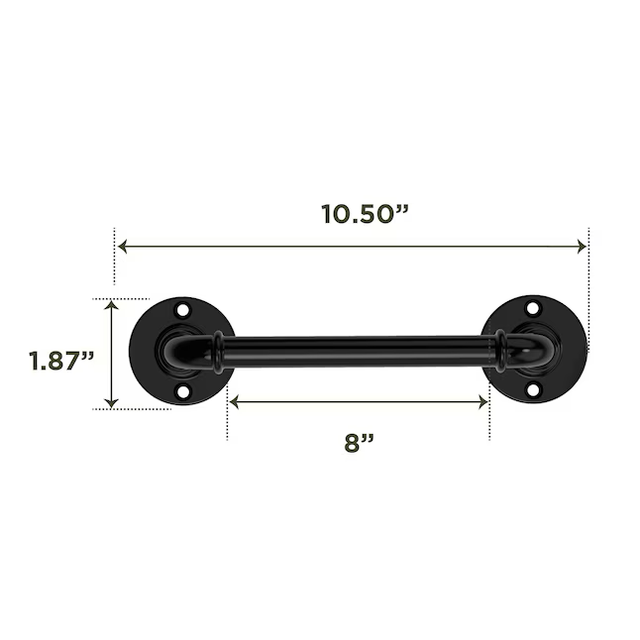 National Hardware N166-013 8-in Industrial Pipe Handle in Black