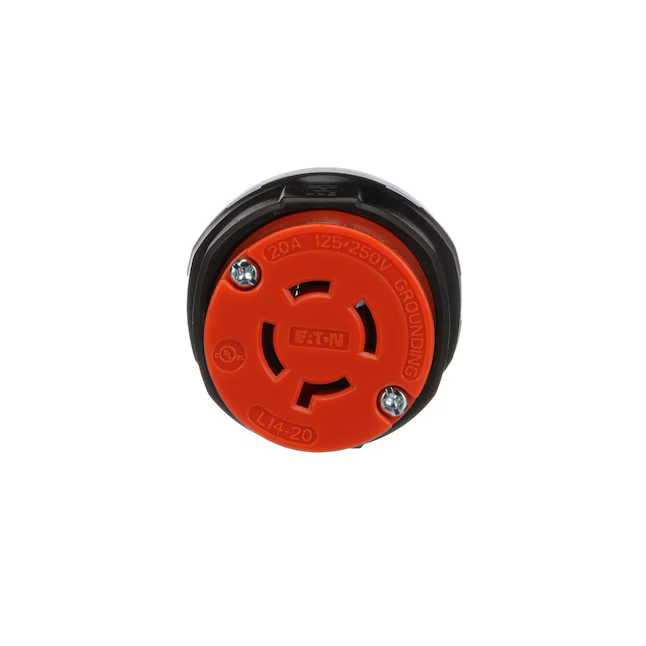 Eaton Arrow Hart 20-Amp 125/250-Volt NEMA L14-20c 4-wire Grounding Industrial Locking Connector, Orange