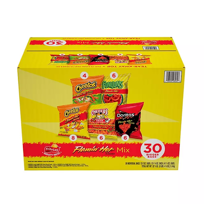 Paquete variado de bocadillos Frito-Lay Flamin' Hot Mix (paquete de 30)