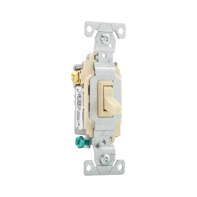 Eaton 15-Amp 3-Way Toggle Light Switch, Ivory