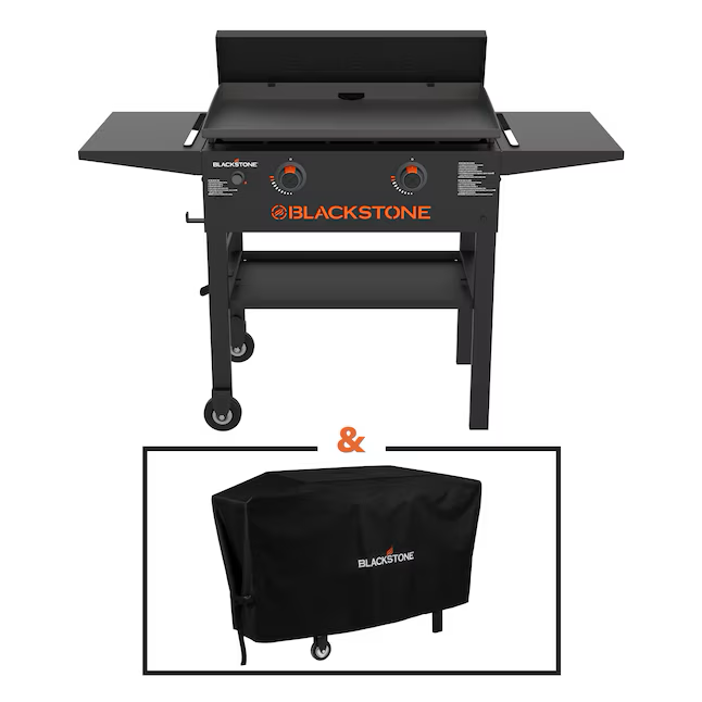 Blackstone 28" Grillplatte und Abdeckungspaket, 2-Brenner, Flüssigpropan-Flachgrill