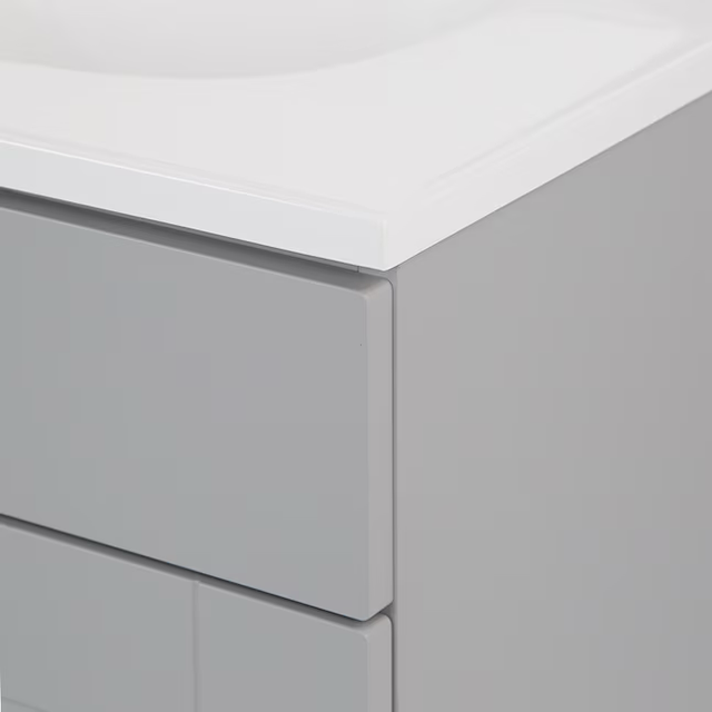 Project Source 36-in Gray Single Sink Bathroom Vanity with White Cultured Marble Top