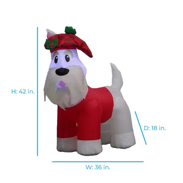 Holiday Living 3.5-ft LED Scottie Dog Christmas Inflatable