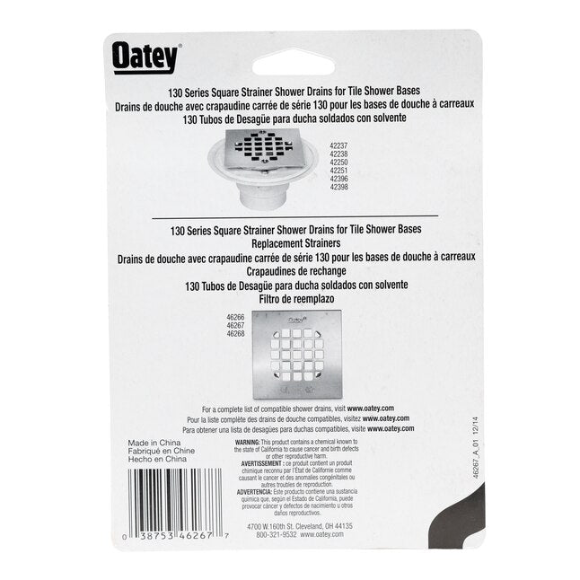 Oatey 4-1/4-in Snap-Tite Square Rubbed Bronze Strainer