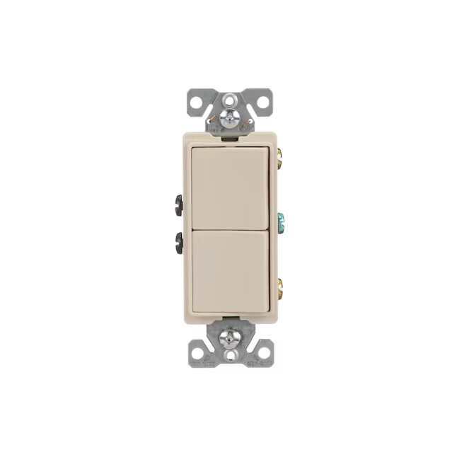 Eaton Interruptor de luz combinado unipolar de 15 amperios, color almendra claro