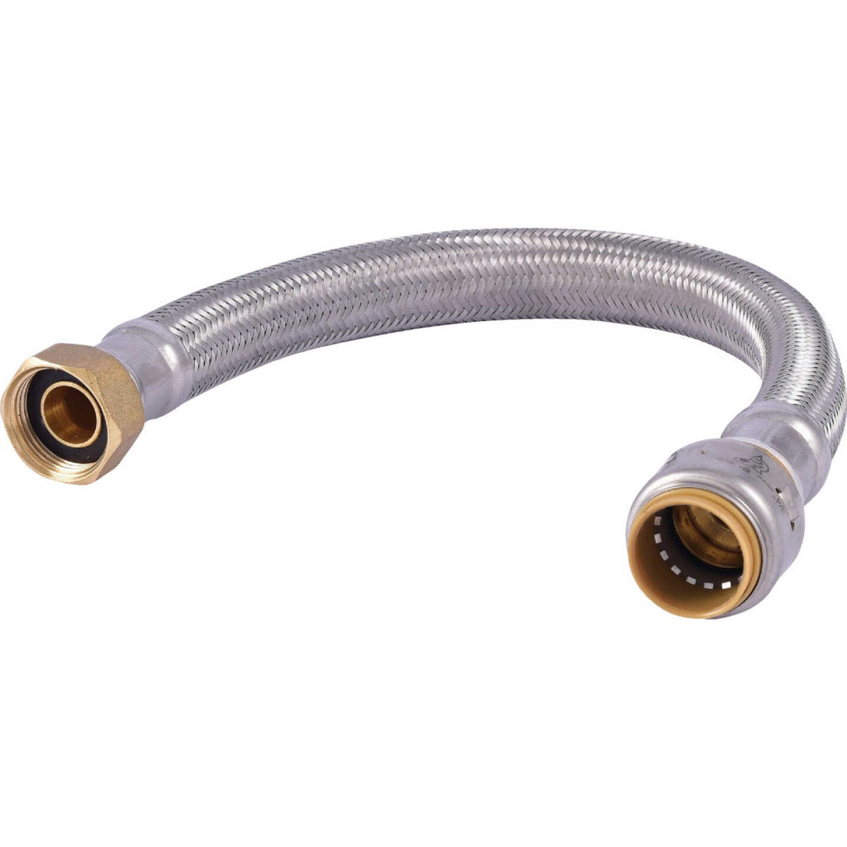 SharkBite Max 3/4 in. Push-to-Connect x 3/4 in. FIP x 12 in. Braided Stainless Steel Water Heater Connector