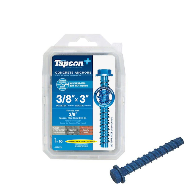 Tapcon 3/8-in x 3-in Concrete Anchors (10-Pack)