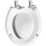 Mansfield Plastic White Round Soft Close Toilet Seat