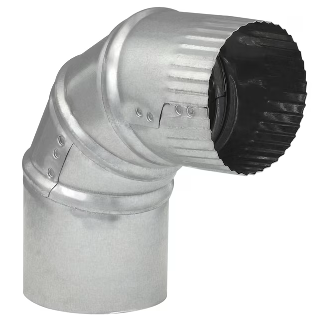 Codo de conducto ajustable de 90 grados redondo de acero galvanizado calibre 30 de 3 pulgadas IMPERIAL