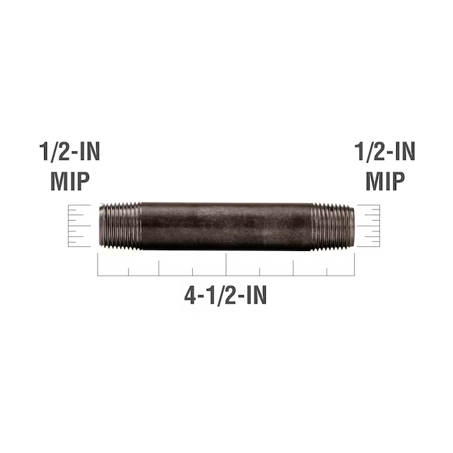 Boquilla negra RELIABILT de 1/2 pulg. x 4-1/2 pulg.