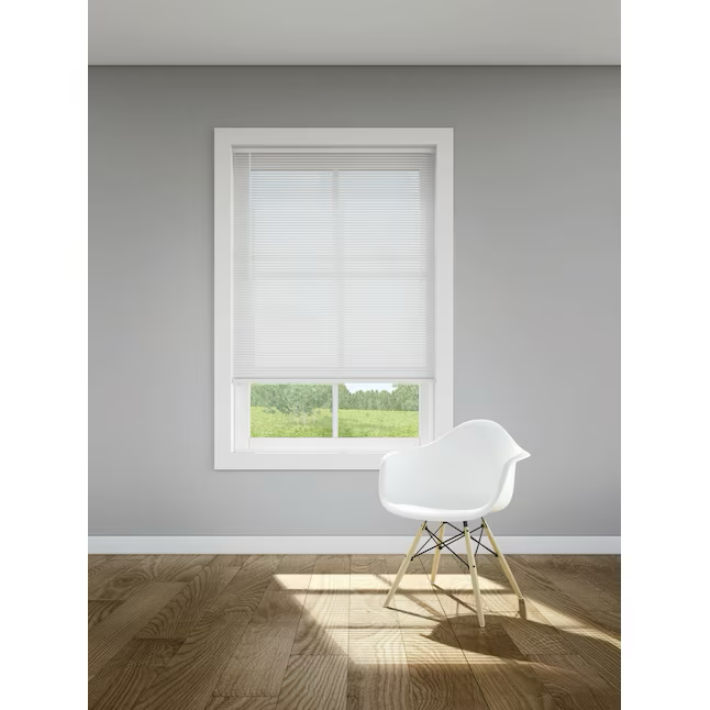 LEVOLOR Trim+Go 1-in Slat Width 23-in x 72-in Cordless White Vinyl Room Darkening Mini-blinds