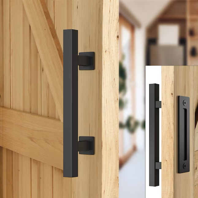 RELIABILT Matte Black Indoor Barn Door Handle