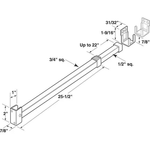 RELIABILT 28-in to 48-in Aluminum Sliding Patio Door Security Bar