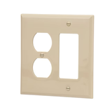 Eaton 2-Gang Midsize Ivory Polycarbonate Indoor Duplex/Decorator Wall Plate