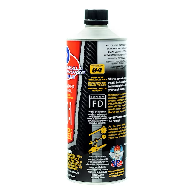 VP Racing Fuels Combustible para motores pequeños 32 fl oz 40:01:00 Combustible de 2 tiempos premezclado sin etanol