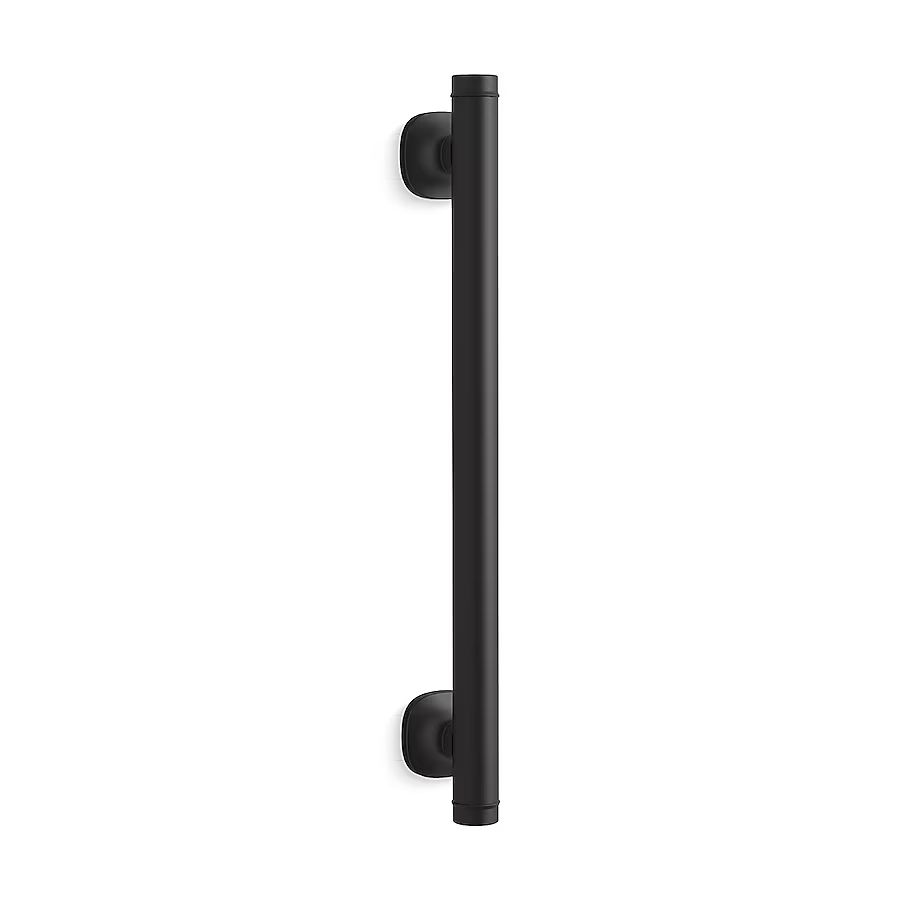 Barra de apoyo para pared Ealing de 16 pulgadas de Kohler, color negro mate, compatible con ADA (capacidad de peso de 500 lb)