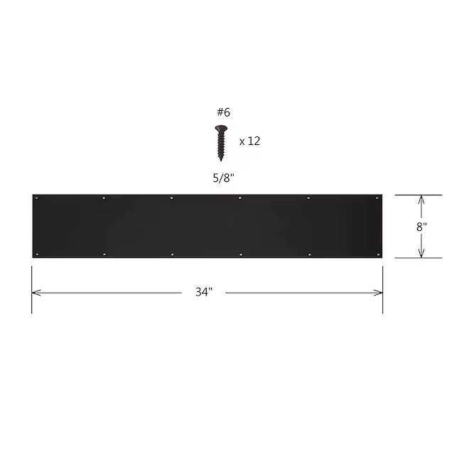 RELIABILT 8-in W x 34-in H Kick Plate (Black)