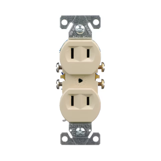 Eaton 15-Amp 125-volt Residential Duplex Outlet, Ivory