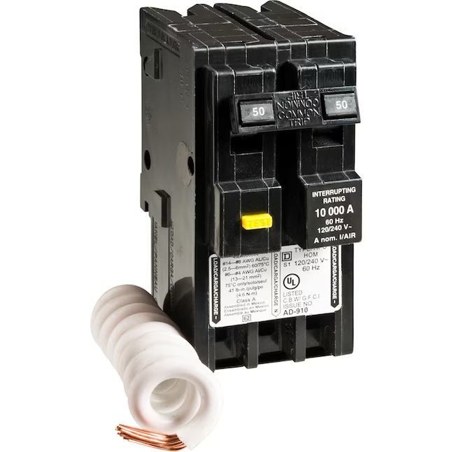 Square D Homeline 50-amp 2-Pole Gfci Circuit Breaker