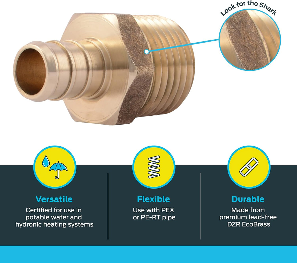 SharkBite 1 in. x 1 in. MNPT Brass Crimp Male Connector