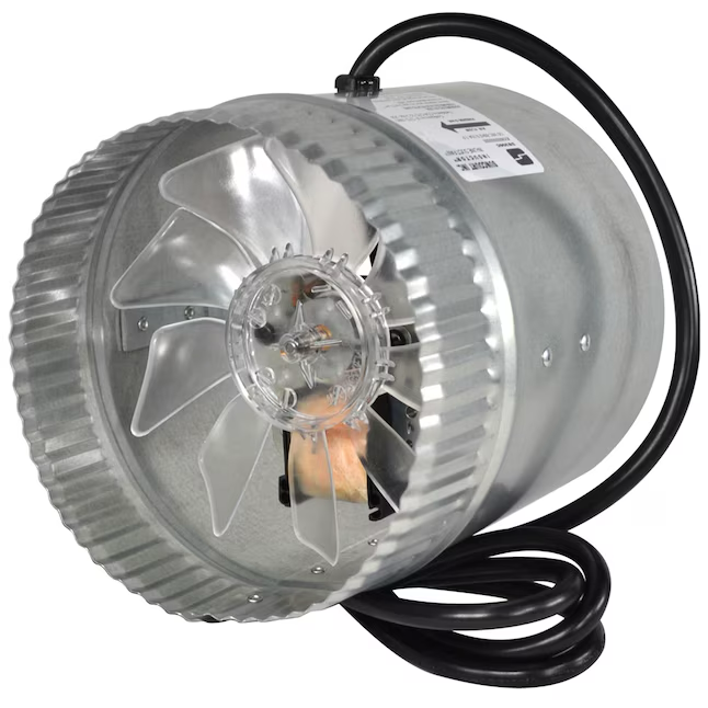 Ventilador de conducto axial de acero galvanizado de 250 CFM de diámetro con inductor SUNCOURT