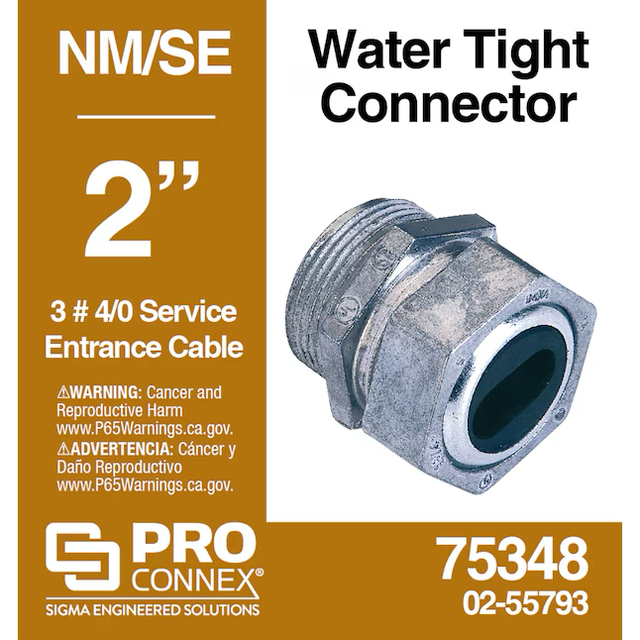 Sigma ProConnex 2-in Die Cast Zinc Se Cable Connector Conduit Fittings