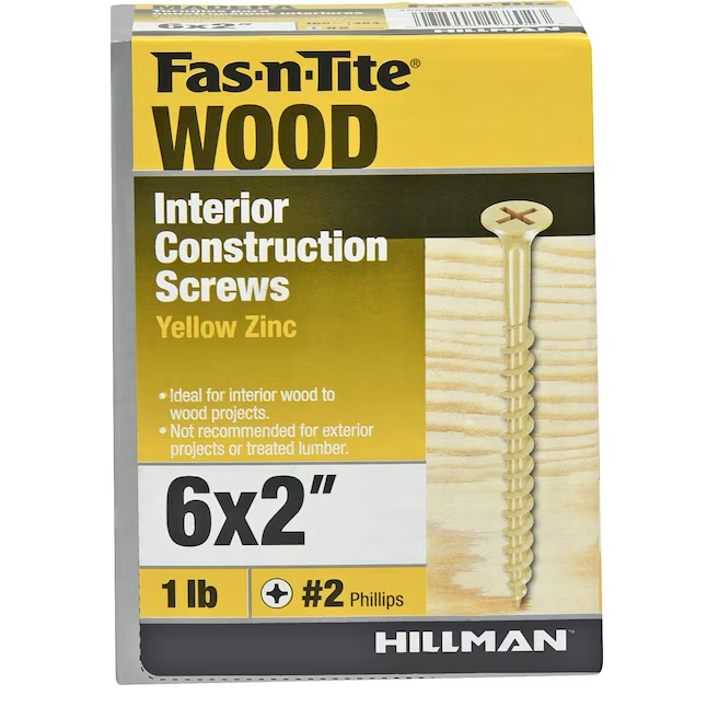 Fas-n-Tite #6 x 2-in Yellow Zinc Interior Wood Screws