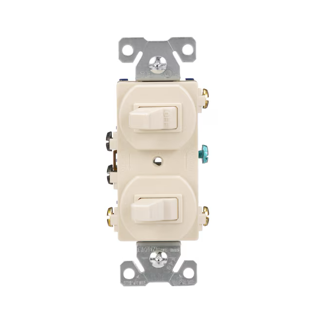 Eaton 15-Amp Single-Pole/3-Way Combination Light Switch, Light Almond