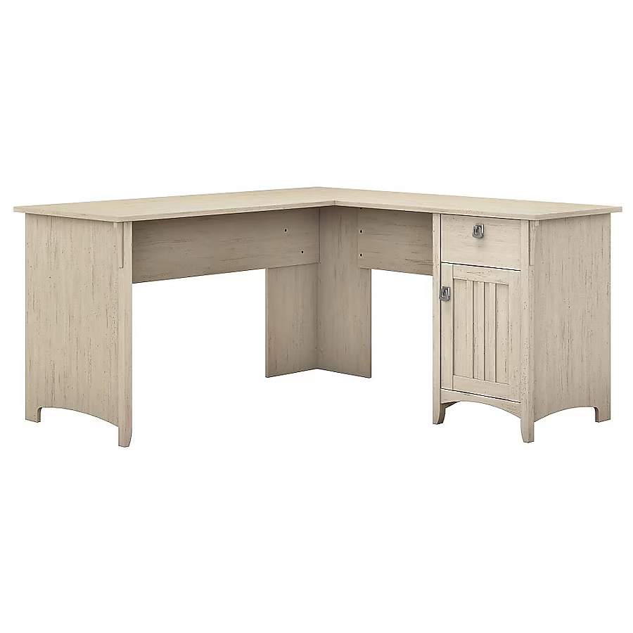 Bush Furniture Salinas 60-in White Modern/Contemporary L-shaped Desk