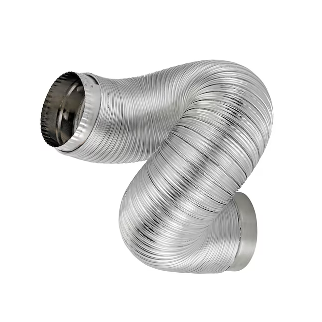 Lambro Rigiflex Semi-Rigid Silver Flexible Duct for Electric and Gas Clothes Dryer Installation