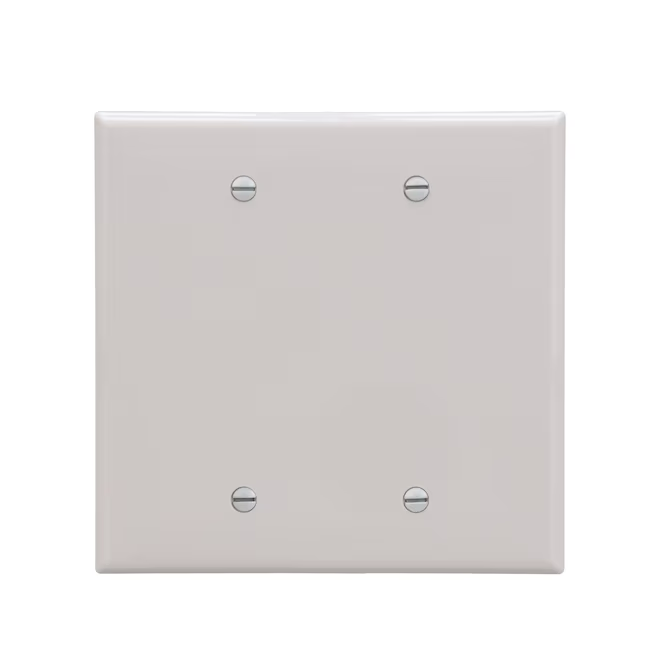 Eaton 2-Gang Midsize White Polycarbonate Indoor Blank Wall Plate