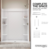 Sterling 34-in W x 60-in L with Center Drain Single Threshold Rectangle Shower Base (White)