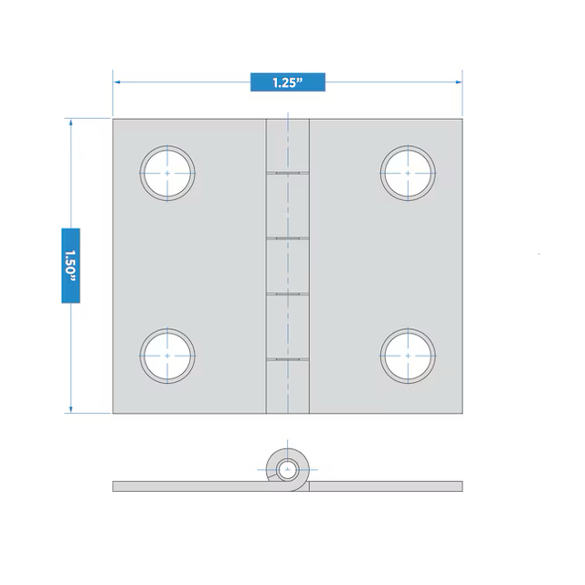 Bisagra para puerta interior embutida plateada RELIABILT de 1-1/2 pulg. de alto (paquete de 2)