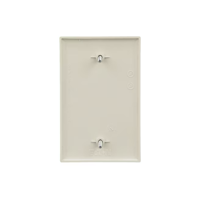 Eaton 1-Gang Midsize Light Almond Polycarbonate Indoor Blank Wall Plate