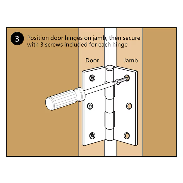 Bisagra para puerta interior/exterior embutida negra mate de 3 in de alto RELIABILT (paquete de 2)