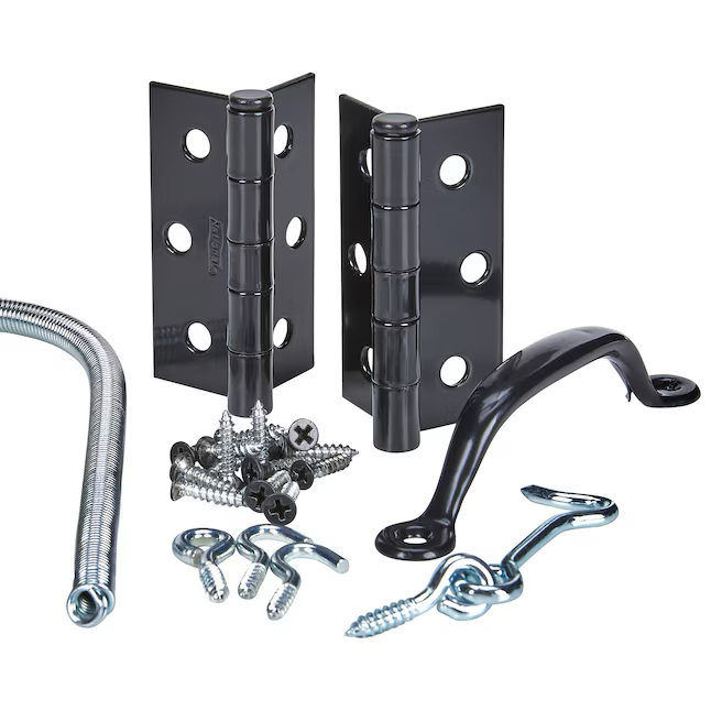 Kit de herrajes para puertas mosquiteras y contra tormentas de acero negro de National Hardware