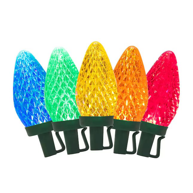 Luces navideñas GE StayBright multicolor con corte de diamante C9, 75 unidades