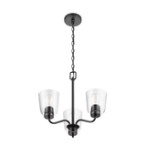 Project Source Traywick 3-Light Matte Black Transitional LED Dry rated Chandelier