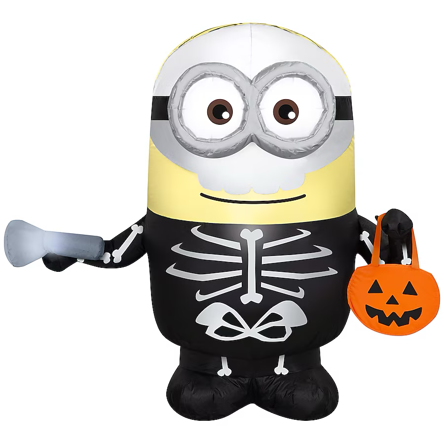 Universal 3-ft LED Minion Dave in Skeleton Costume Inflatable