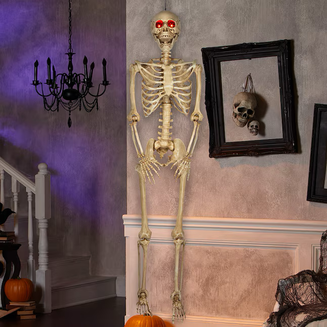 Haunted Living 5-ft Hanging Skeleton with Red Eyes Decoration