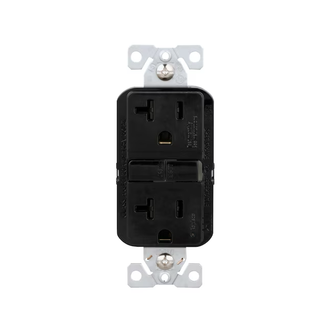 Eaton 20-Amp 125-volt Tamper Resistant GFCI Residential Decorator Outlet, Black