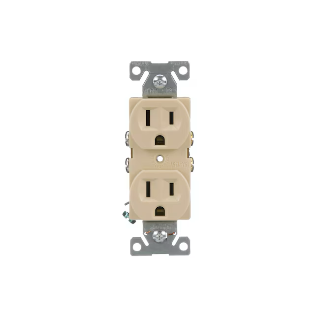 Eaton 15-Amp 125-volt Commercial Duplex Outlet, Ivory (10-Pack)