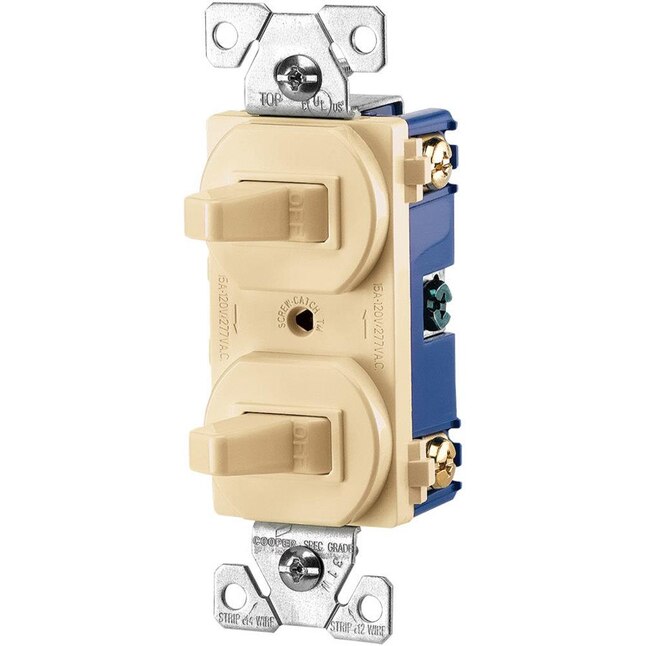 Eaton 15-Amp Single-Pole/3-Way Combination Light Switch, Ivory