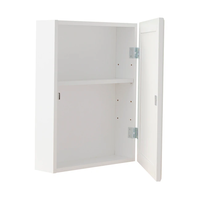 Project Source 15.25-in x 19.25-in Surface Mount White Mirrored Rectangle Medicine Cabinet