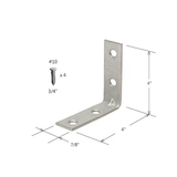 RELIABILT Soporte de esquina de acero galvanizado de 4 x 0,875 x 4 pulgadas (paquete de 4)