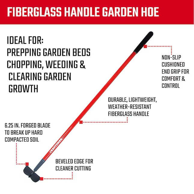 CRAFTSMAN 54-Zoll-Gartenhacke mit Fiberglasgriff