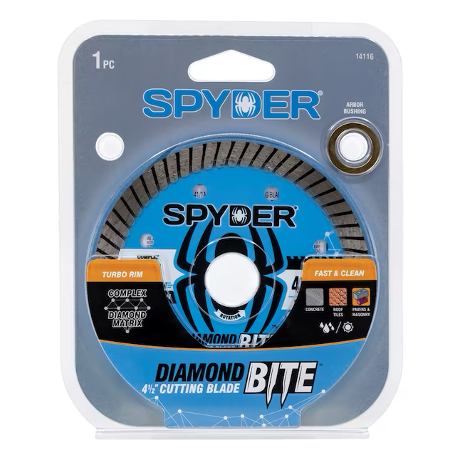 Spyder Diamond Bite 4-1/2-in Wet/Dry Turbo Rim Diamond Saw Blade