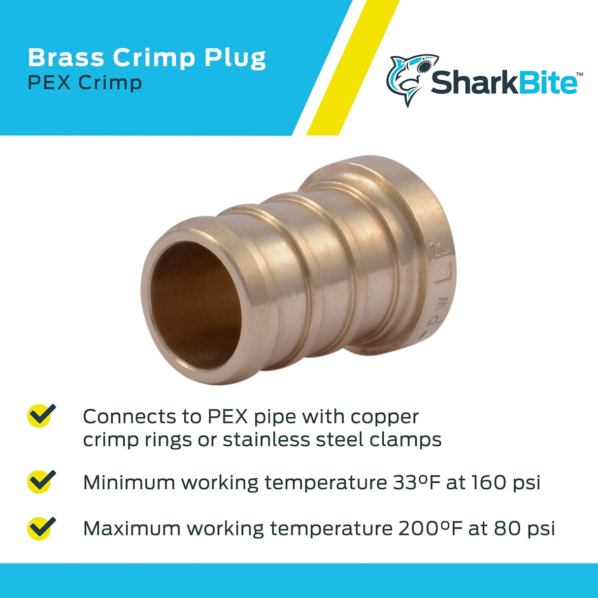 SharkBite 1/2 in. Brass Crimp Plug