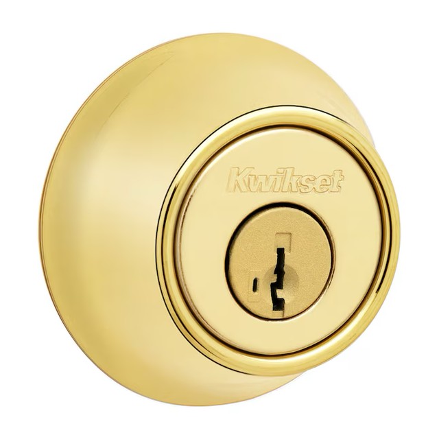 Kwikset Security 660 Mobile Home Deadbolt Series Polished Brass Single Cylinder Deadbolt with SmartKey